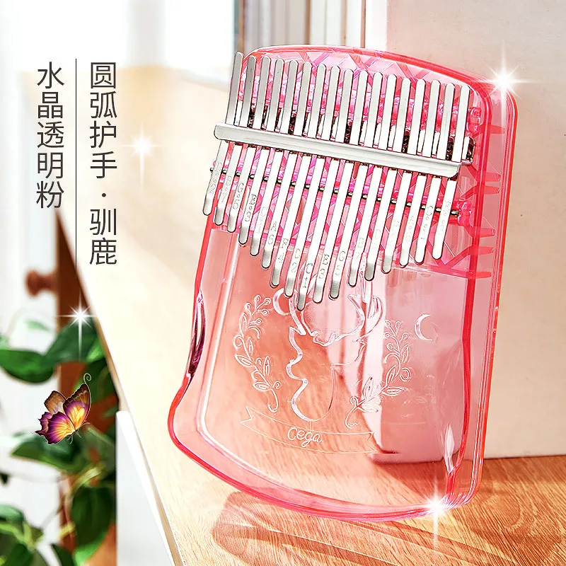 

17 Keys Transparent Cartoon Kalimba Acrylic Thumb Finger Piano Lightweight Portable Music Elements for Beginner
