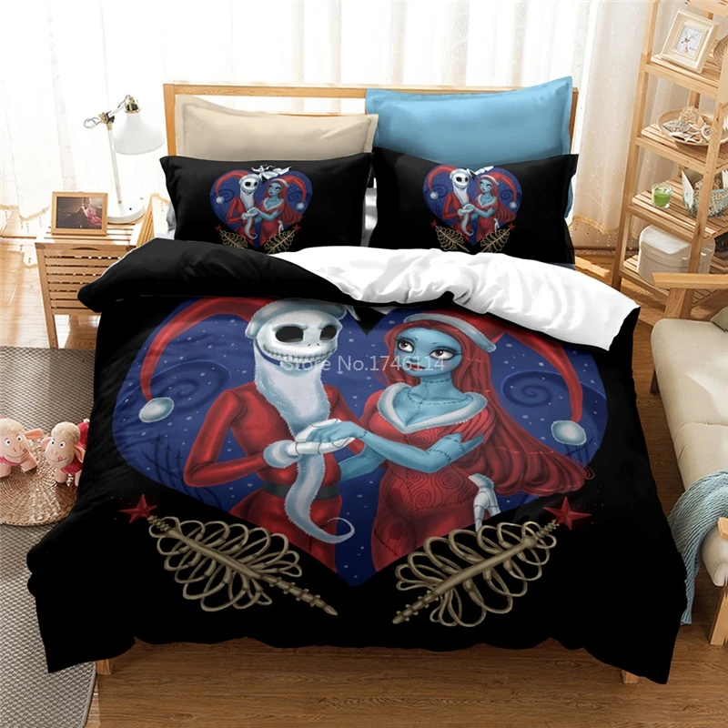 

2/3PCS Cartoon Duvet Cover Set The Linens Before Christmas Bedding Set for Boys Girls Adults Twin Full Queen King Super King