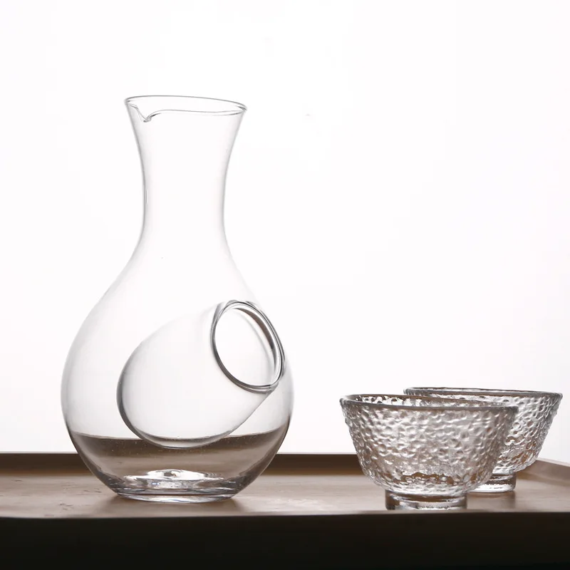 Креативная стеклянная бутылка для вина в японском стиле стеклянный кувшин льда с