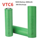 Аккумулятор VTC6 18650 3000 мАч, 3,7 в, 30 А, перезаряжаемые батареи с высоким разрядом 18650 для фонарика US18650VTC6, аккумулятор для инструментов