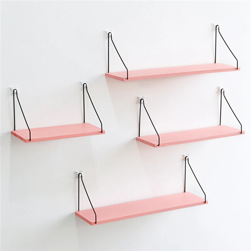 Железная деревянная подвесная декоративная настенная полка в скандинавском