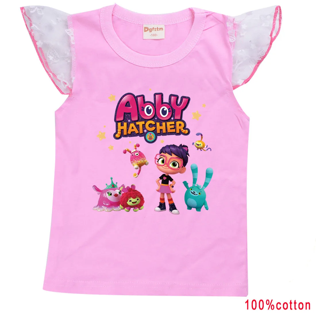 

Girls' cotton T-shirt Children's short-sleeved T-shirt Abby Hatcher cartoon print top Girls summer T-shirt toddler girl clothes