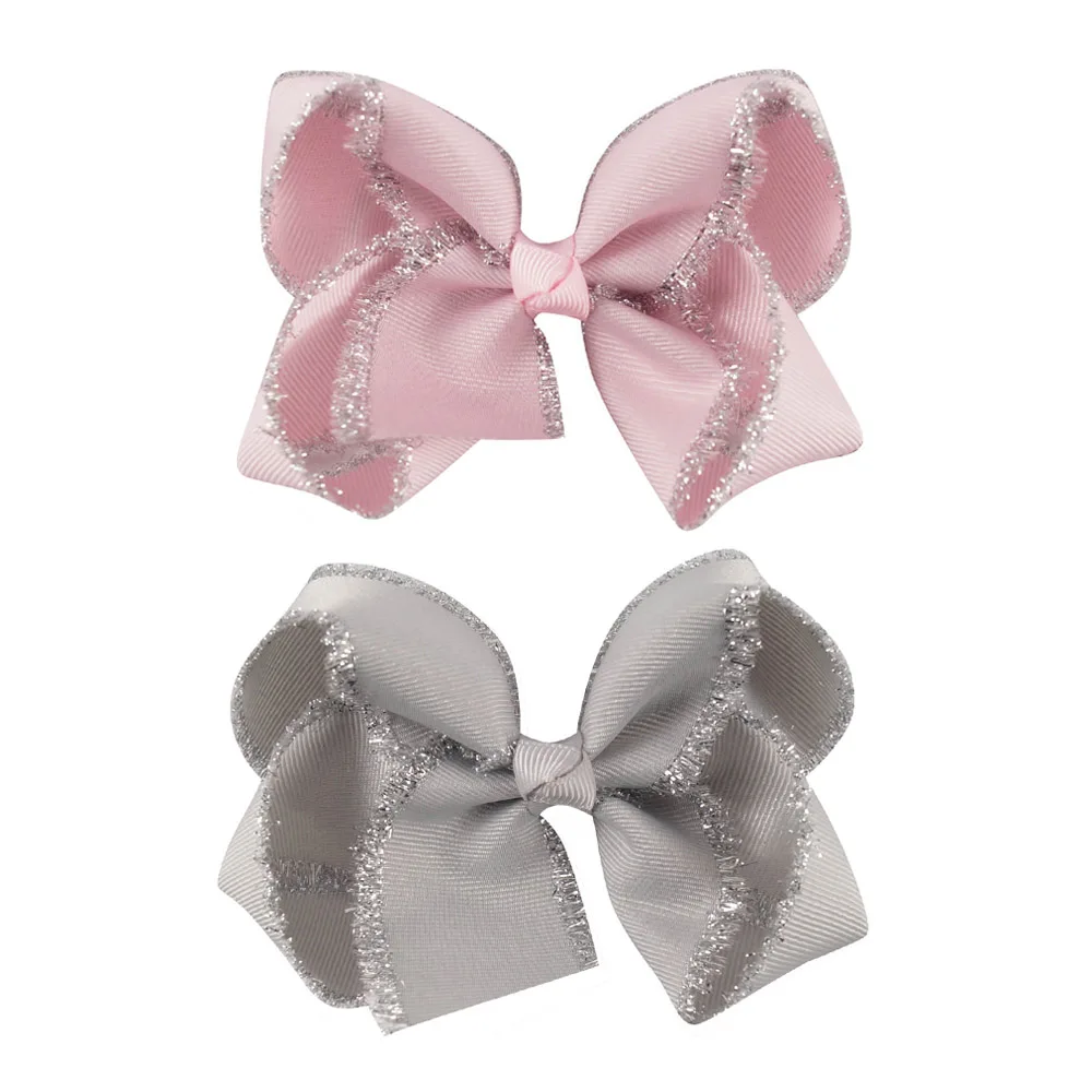 Детские аксессуары для волос 2 шт./лот 4 дюйма однотонный ленточный бант с