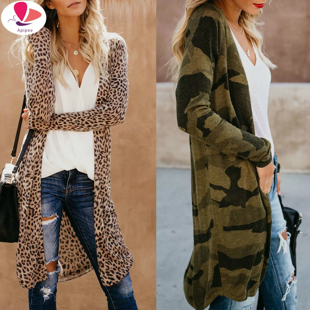 

2022 Women Leopard Sexy Winter Warm X-Long Coat Cardigan OutwearJackets Jaqueta Feminina Chaqueta Mujer De Mujer Roupas