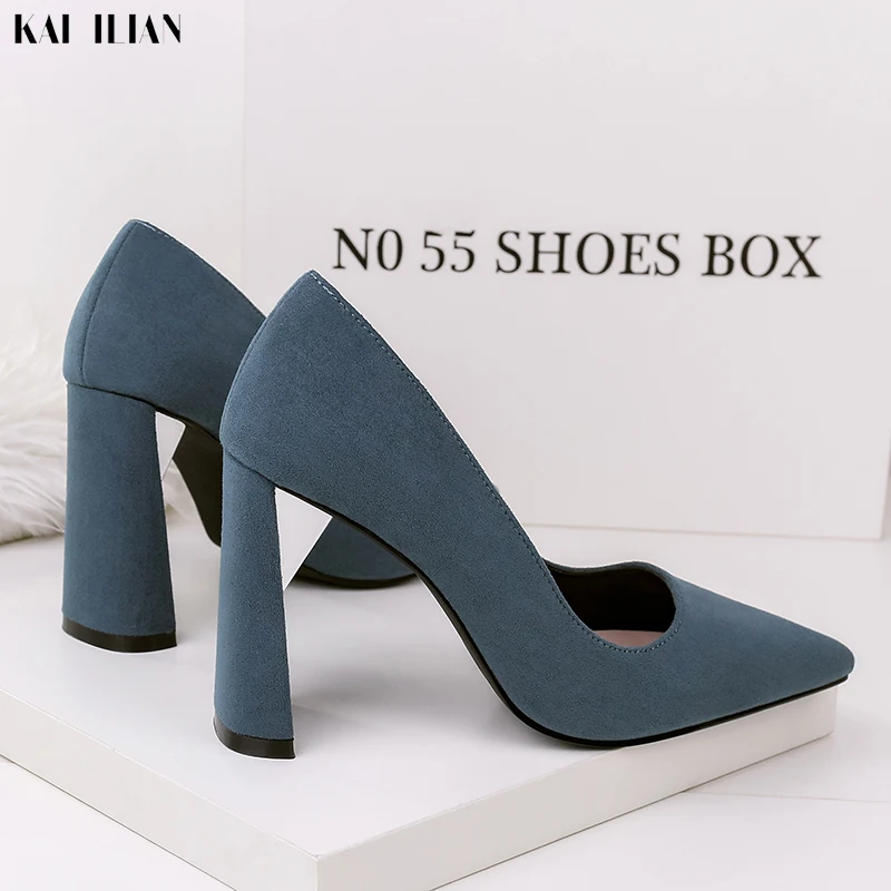 Женская обувь на высоком каблуке Элегантная Дамская квадратном офисные дамские