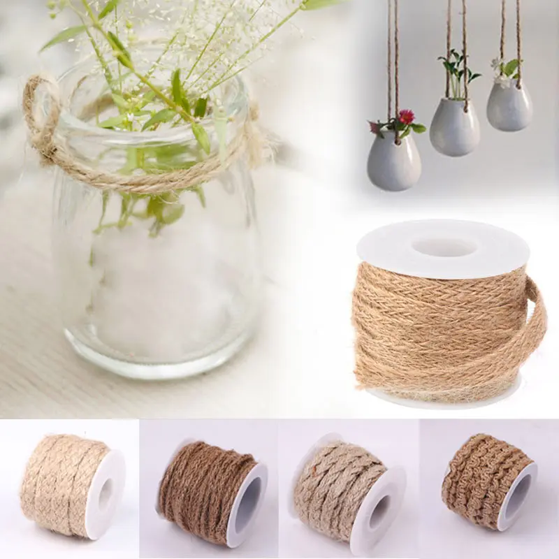 5 м натуральный джутовый шпагат из хессия лента мешковины сделай сам винтажный