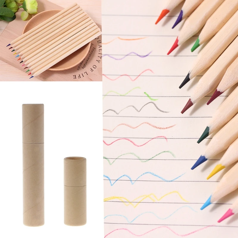 12 шт. в упаковке Цветные карандаши упакованы стильная футболка с изображением