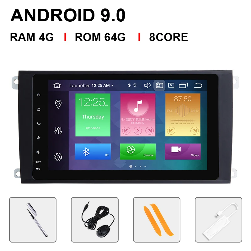 8 Core 64ROM Carplay Ips DSP 8 ядерный Авторадио 2 Din Android 9,0 автомобильный мультимедийный плеер для Porsche Cayenne GTS 2003-2010GPS Навигация Аудио головное устройство - Цвет: 8 Core 64ROM Carplay