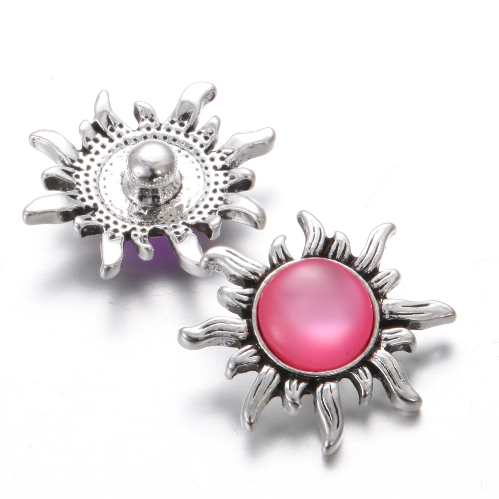 10 шт./лот 18 мм оснастки ювелирные изделия Лот Цветы кнопка со стразами Fit браслет с