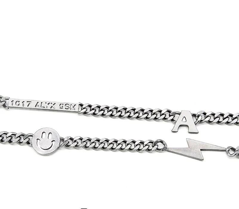 Цепочка ALYX Hero для мужчин и женщин металлическая цепь в стиле хип-хоп со смайликом