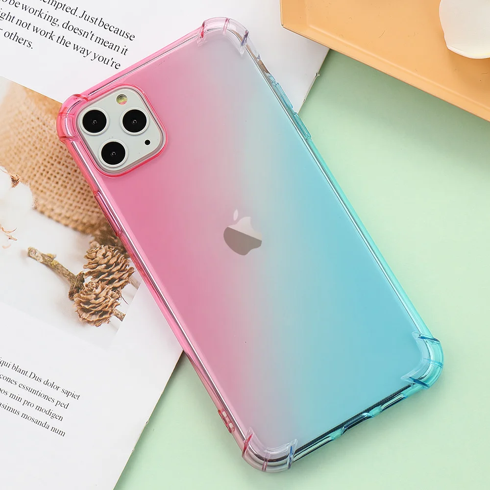Чехол с градиентными углами LAPOPNUT для Iphone SE 2020 11 Pro Max Xs X Xr 8 7 Plus 6 6s тонкий мягкий