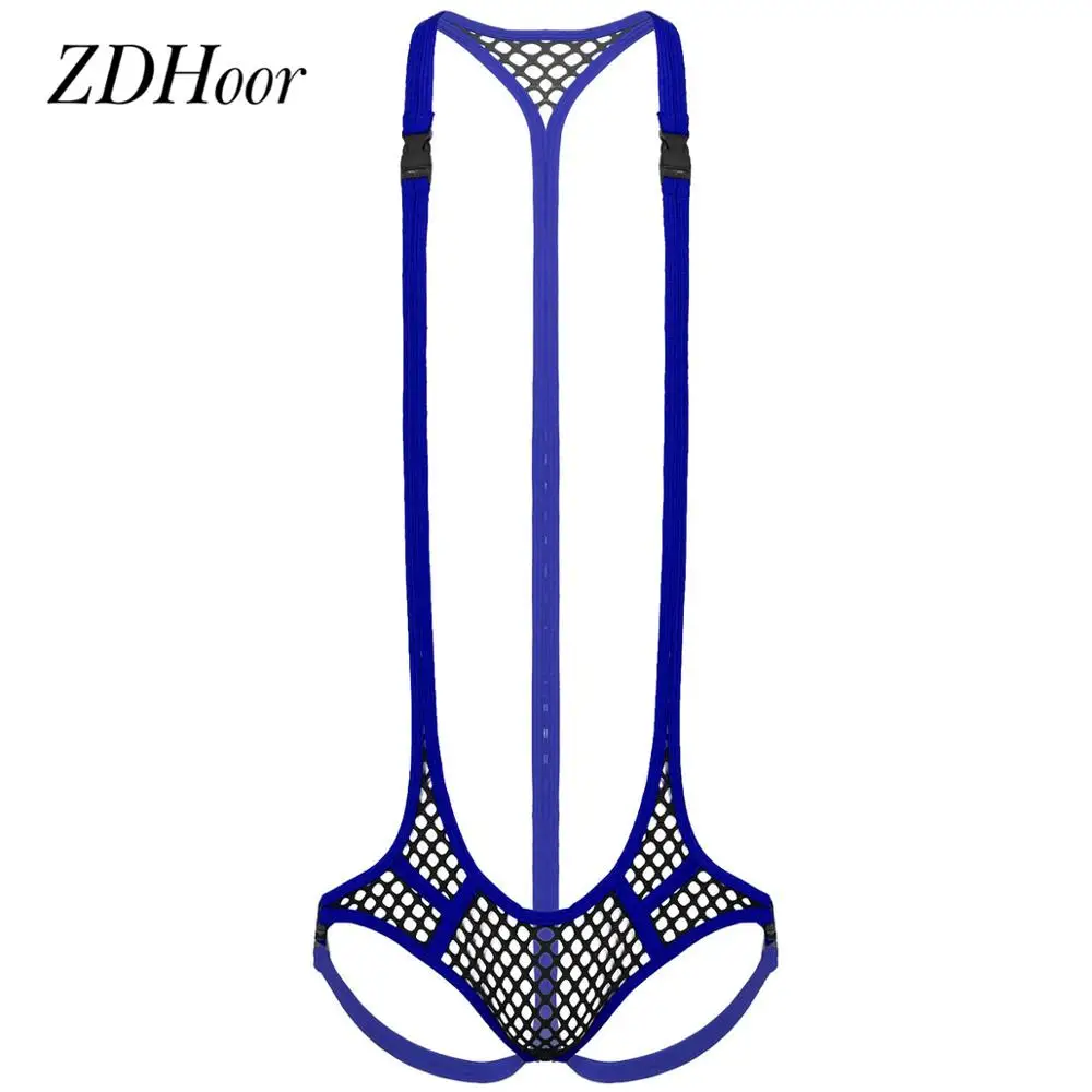 Мужской Цельный спортивный костюм открытое Сетчатое нижнее белье с открытой