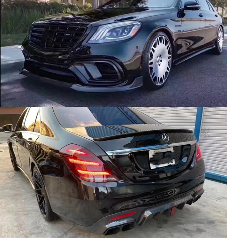 

Передний бампер из углеродного волокна, спойлер, задний багажник, диффузор, вентиляционная решетка для Mercedes Benz W222 S63 S65 2018 2019 2020