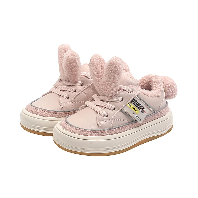 

Корейский стиль Kawaii детская обувь с кроличьими ушками кроссовки для зимней девочки хлопок шерсть для теплая детская обувь 2021 новая детская ...