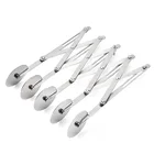 Колесный нож для резки теста, 357 дюйма, боковой нож для макарон, гибкое роликовое лезвие, нож для чистки пицца выпечка, инструменты для выпечки из нержавеющей стали 35