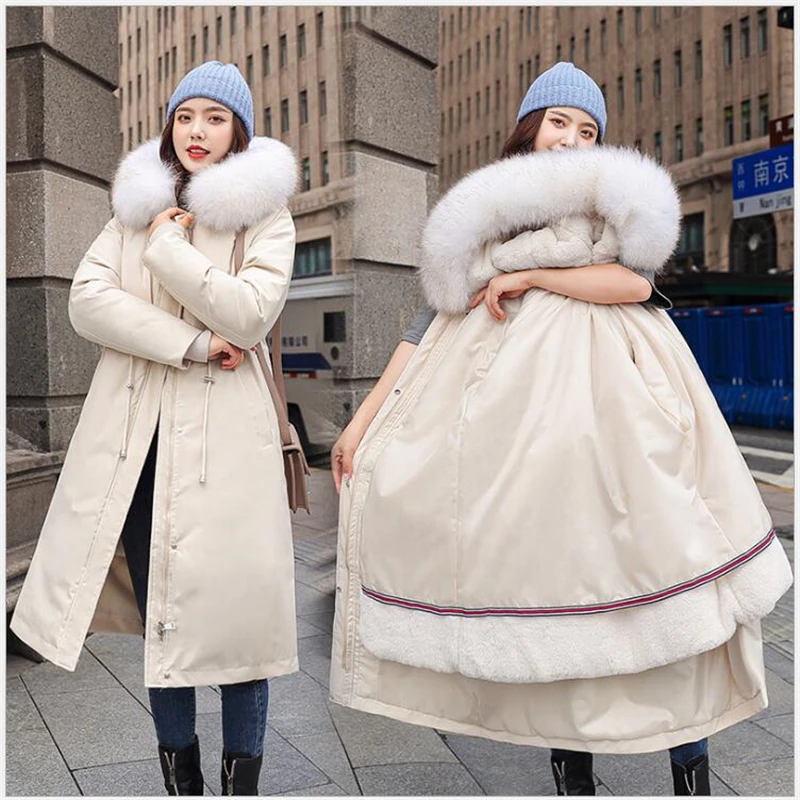 Парка женская зимняя со съемной подкладкой и меховым воротником 2020 -30 градусов |