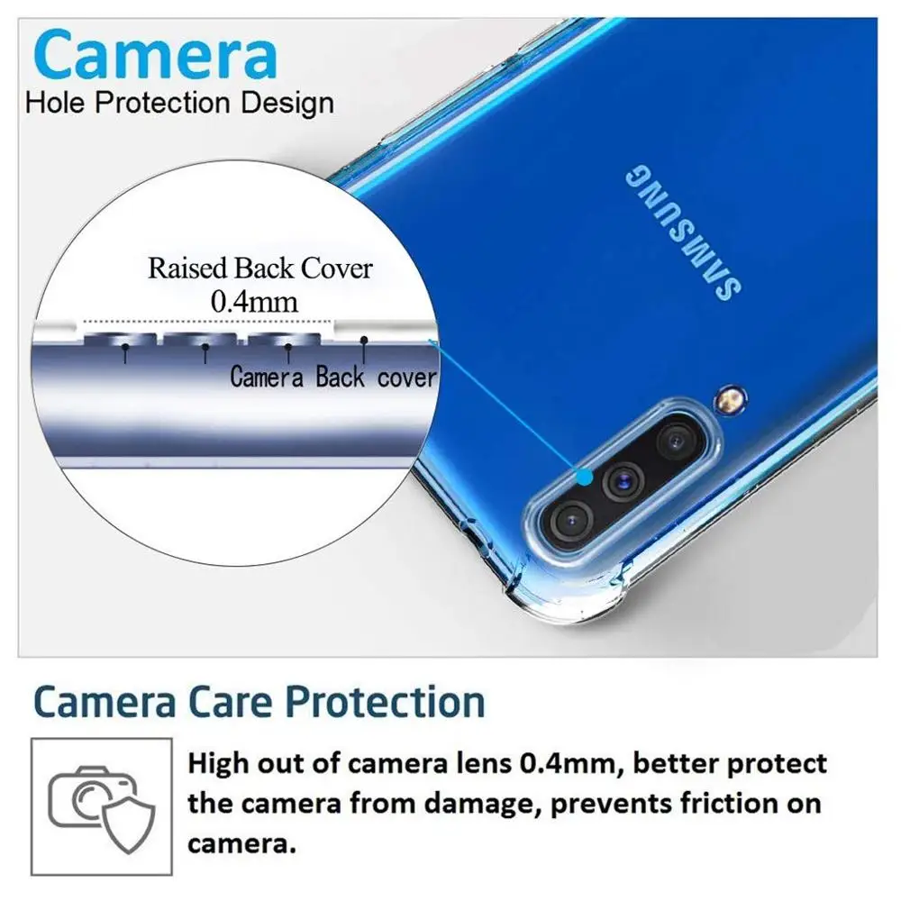 Прозрачный чехол с подушкой безопасности для Samsung A50s мягкий ТПУ оболочка A 50 51 52 S