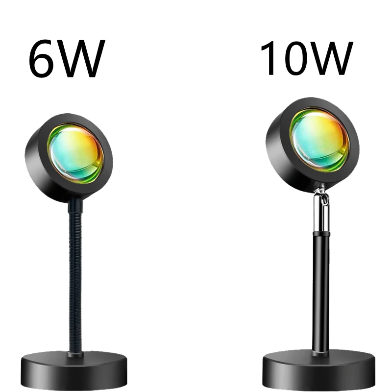 

USB Night Light 6w10w Rainbow Sunset Red Projector Led Lamp Home Desk Lamp Bedroom Bar Coffee Store Wall Decoration Lighting