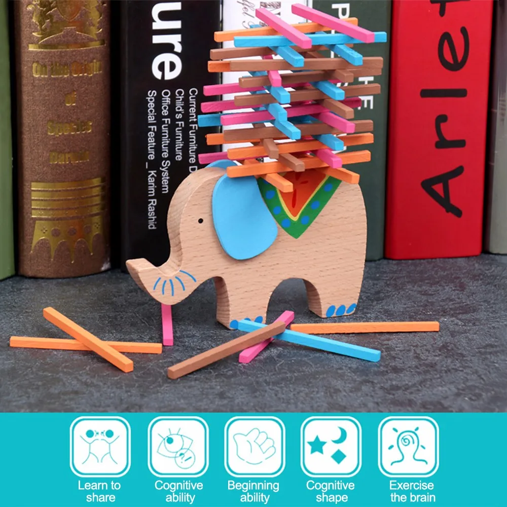 828 цена детские игрушки обучающие балансирующие блоки слона деревянные из бука