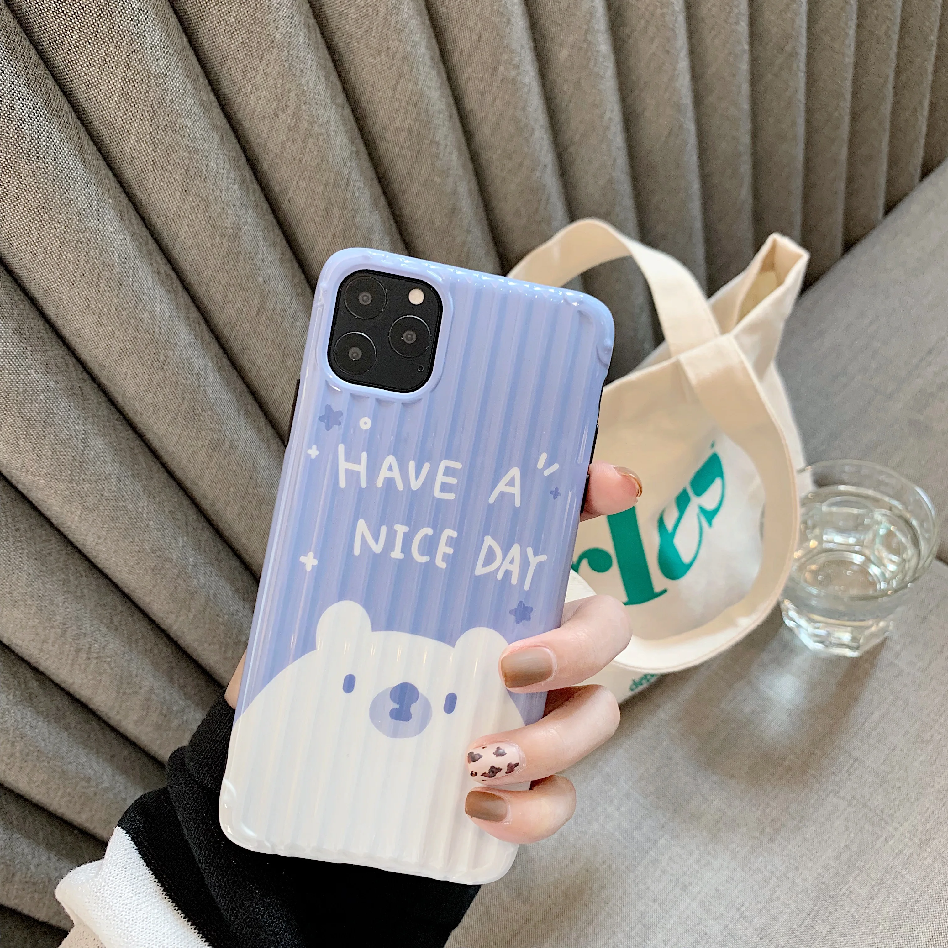 ORYKSZ 3D чехол для телефона с мультяшным медведем iphone 11 Pro Max s XS X XR 6 S 7 8 Plus мягкая