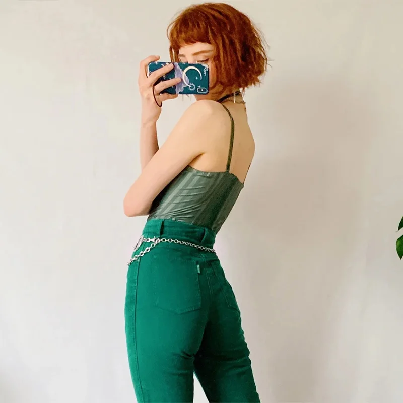 Ремень InsGoth в стиле Харадзюку Женский металлический пояс панк/луна винтажный с