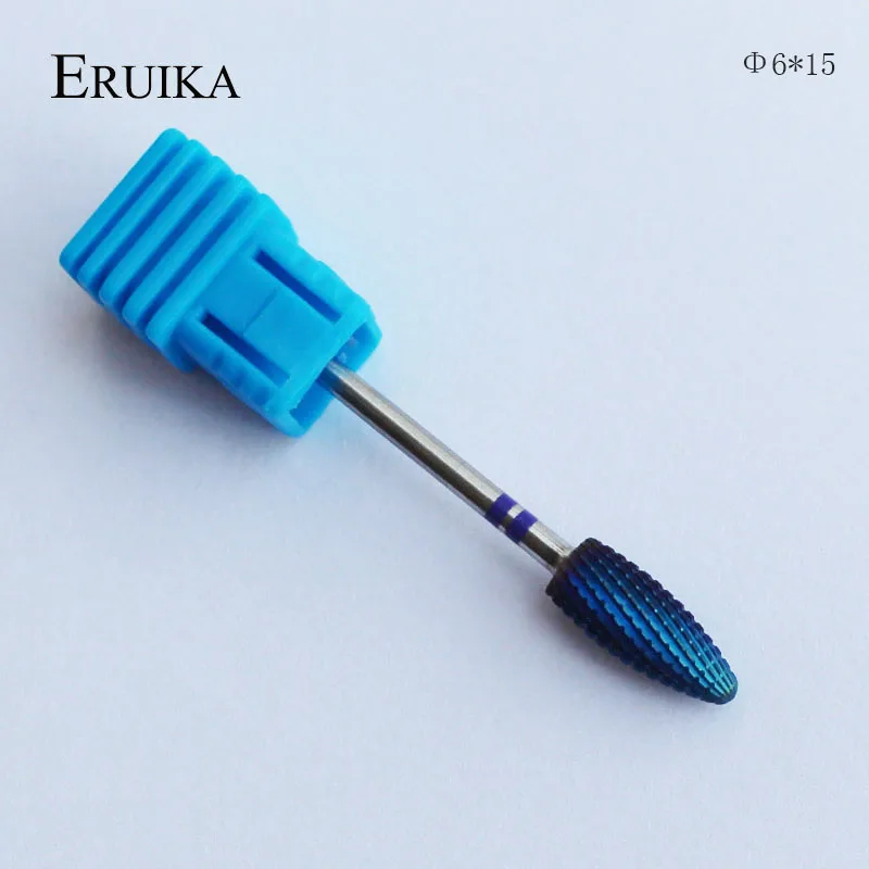 NO3 ERUIKA, 6 типов, синие вольфрамовые карбидные сверла, Нано покрытие, сверло для ногтей, металлические сверла для маникюра, аксессуары для ногтей, фрезы для ногтей - Цвет: NO3
