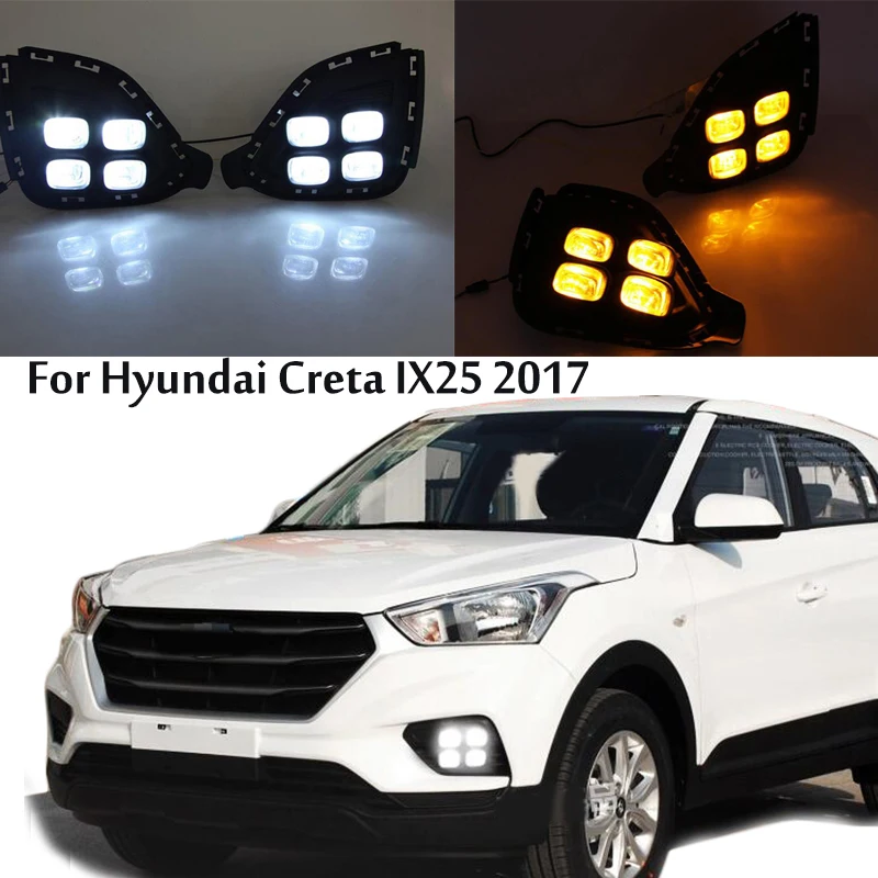 DRL светодиодные дневные ходовые огни для Hyundai Creta IX25 2017 2018 Южноамериканская версия