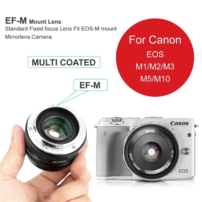 Meike объектив камеры 25 мм F1.8 широкоугольный ручной для Canon/Nikon/Sony/Fuji/M4/3 Крепление