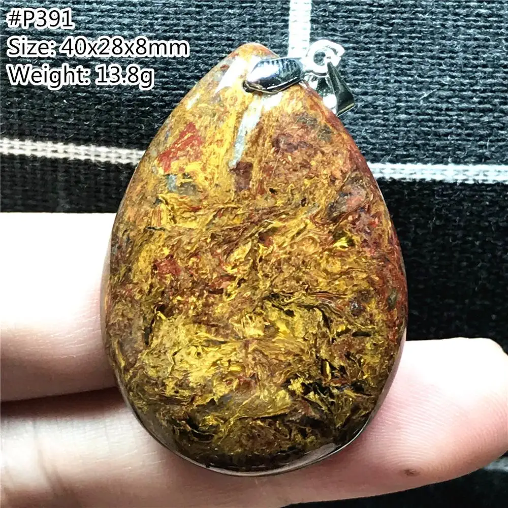 

Genuine Natural Yellow Red Pietersite Pendant Jewelry For Woman Lady Man Crystal Water Drop Beads Namibia Energy Gemstone AAAAA