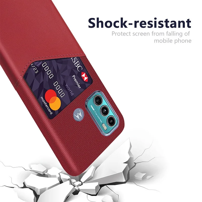 cloth pattern card slot phone protective case pu leatherhard pc anti drop back cover fit for motorola moto g31 g41 g51 g71 g200 free global shipping