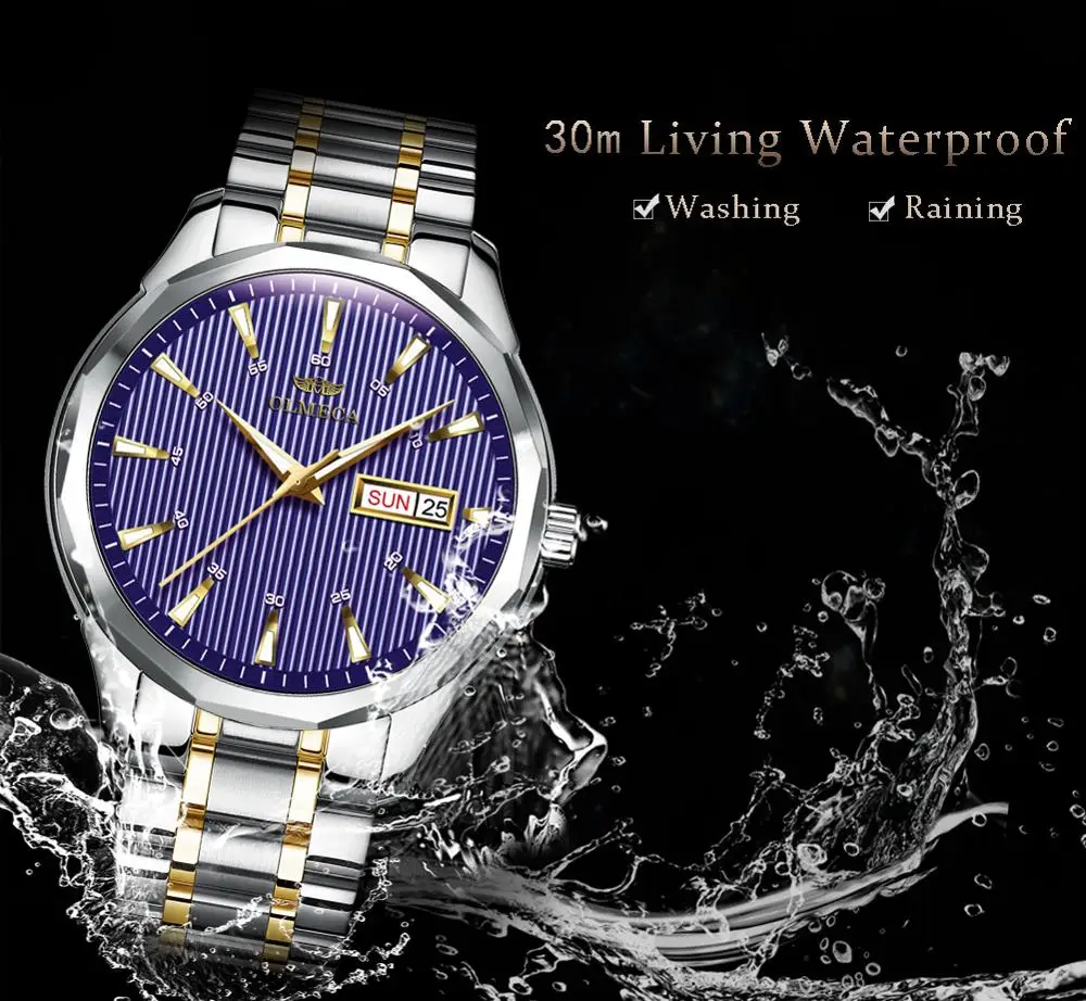 OLMECA модные повседневные брендовые часы с календарем водонепроницаемые наручные