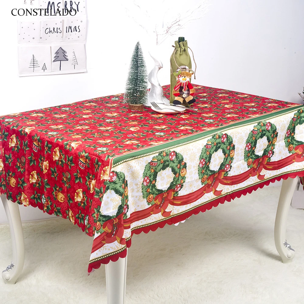 

Christmas Tablecloth For Home Decorative Christmas Ornament Xmas Kitchen Dining Table Cloth Cover 2022 New Year Gifts 150*180cm