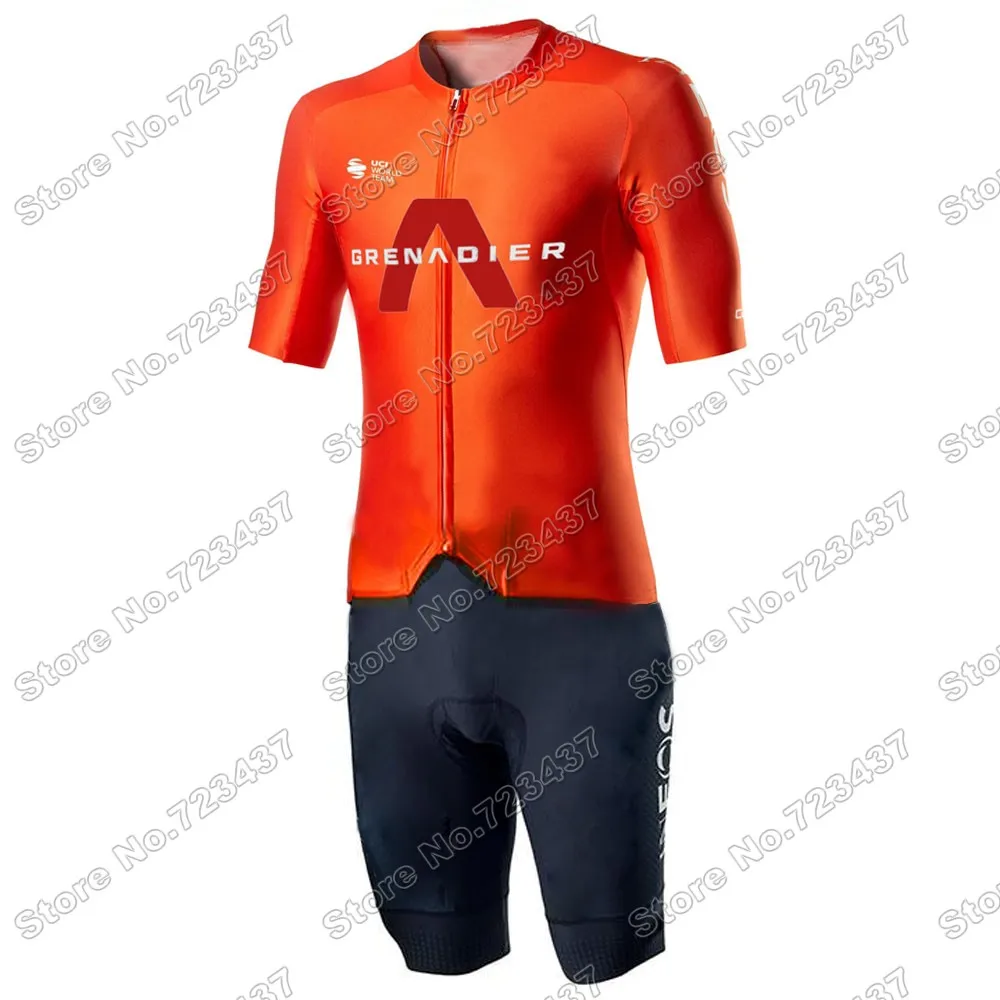 2021 г. INEOS гренадный велокостюм оранжевый гоночный боди мужской комплект из Джерси