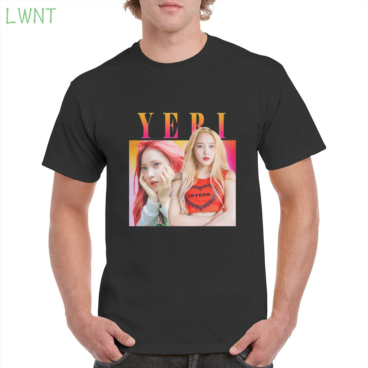 

100% cotton Sexy singer Yeri print t shirt harajuku street Hip hop casual tshirt gothic punk tops oversized women/men's T-Shirts