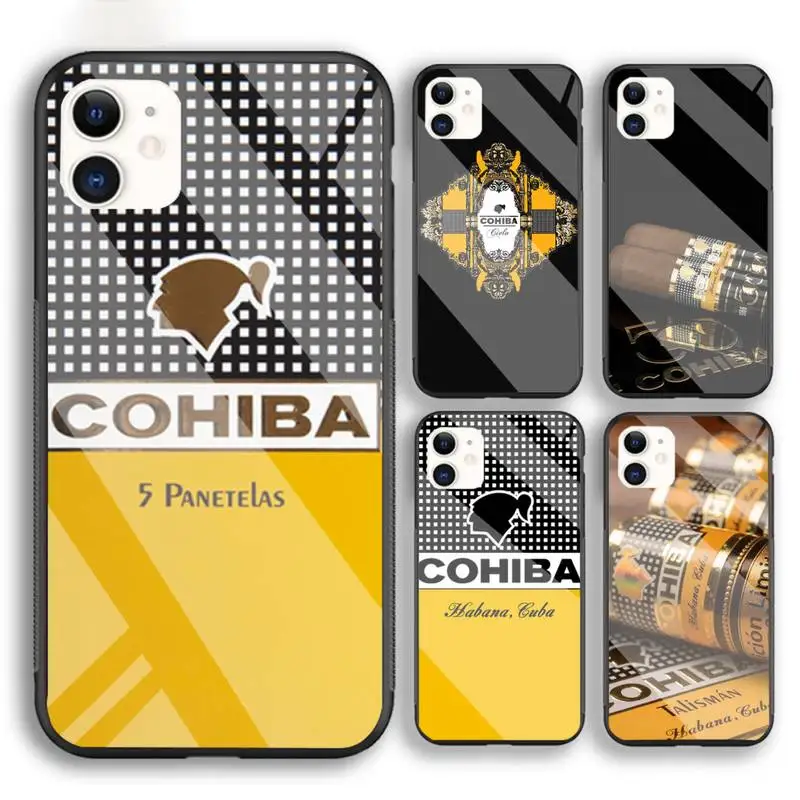 

Cohiba Habanos Cigar Pattern Soft Phone Case For Iphone 6 6s 7 8 Plus XR X XS XSmax 11 12 Pro Mini Max Tempered Glass