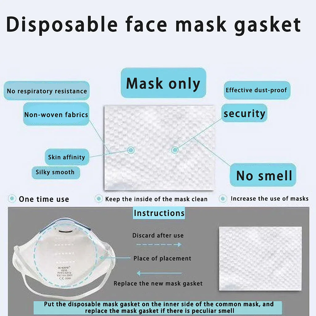 50PCS/Pack Anti-dust Windproof Mask Disposable Mouth Nose Face Care Masks skin-friendly mask gasket isolation filter pad | Аксессуары