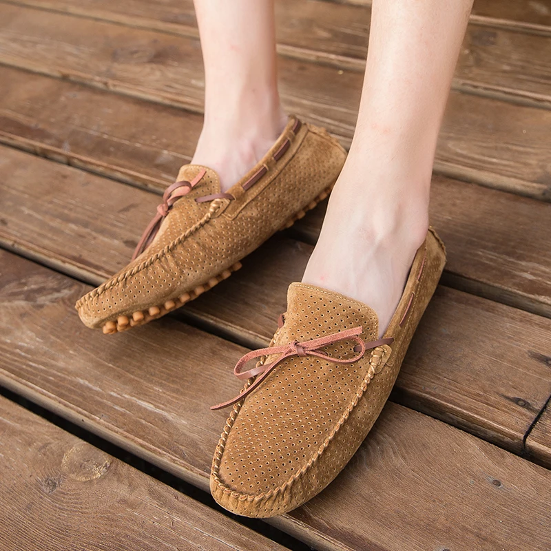 Men's Leather Casual Shoes outdoor Classic Fashion Male slip on Flats loafers Men Flat Heel Sneakers cow suede shoes | Обувь