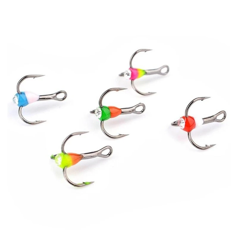 ABLB-5PCS зимняя ледяная Рыбалка тройной крючок из высокоуглеродистой стали рыболовные снасти инструменты(случайный цвет