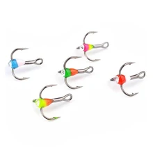 ABLB-5PCS зимняя ледяная Рыбалка тройной крючок из высокоуглеродистой стали рыболовные снасти инструменты(случайный цвет