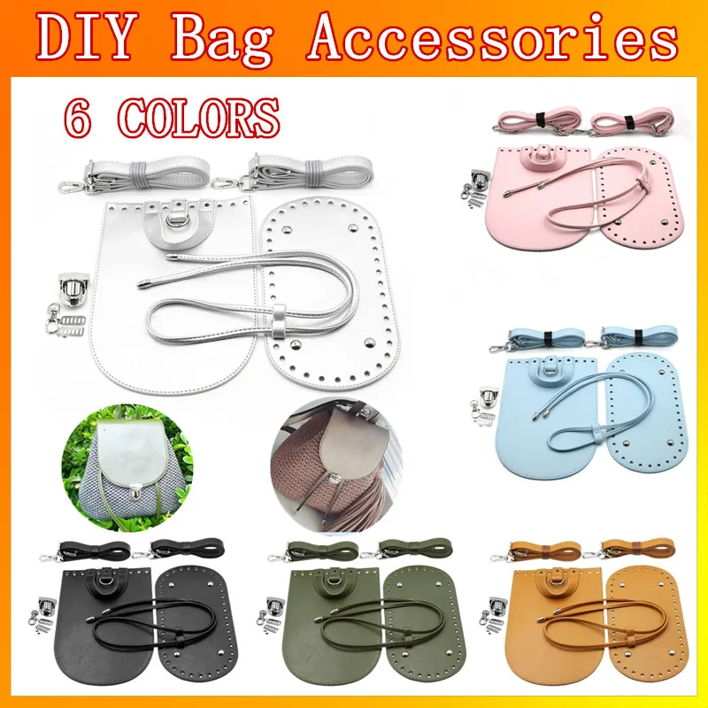 

Hand-Made Backpack Bag Accessories With Bag Bottom Cover Straps Zine-Alloy Set Parts Needle Hook Fujibara Woven Bucket Bag Strap