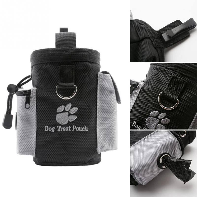 

Pet Dog Training Bag Obedience Agility Bait Training Food Treat Pouch Built-In Poop Bag Dispenser Puppy Snack Reward Waist Bag