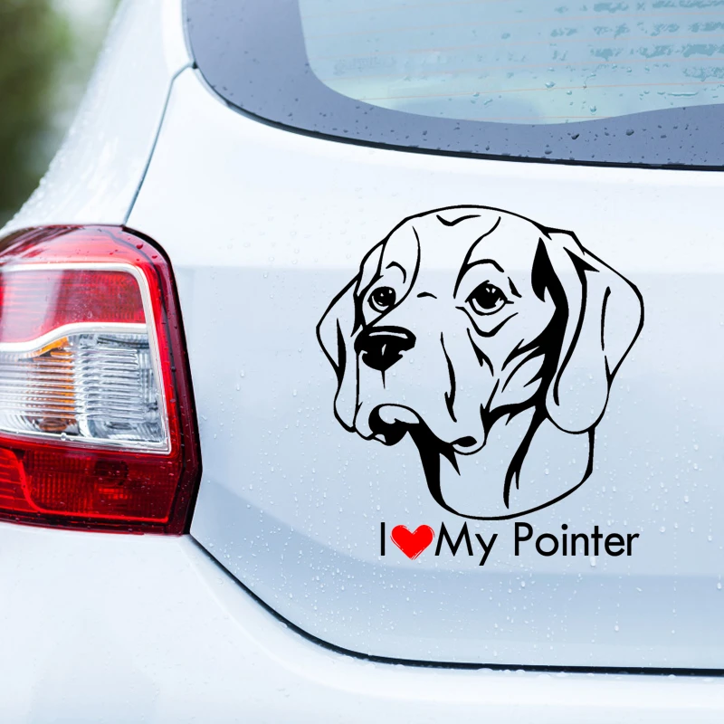 наклейки на авто Я люблю свою собаку-пойнтера наклейка черная виниловая