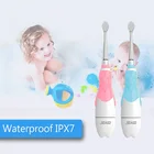 Электрическая зубная щетка Seago для детей 1-3 лет, питание от батареи, светодиодсветильник ка, таймер на 2 минуты, сменные насадки