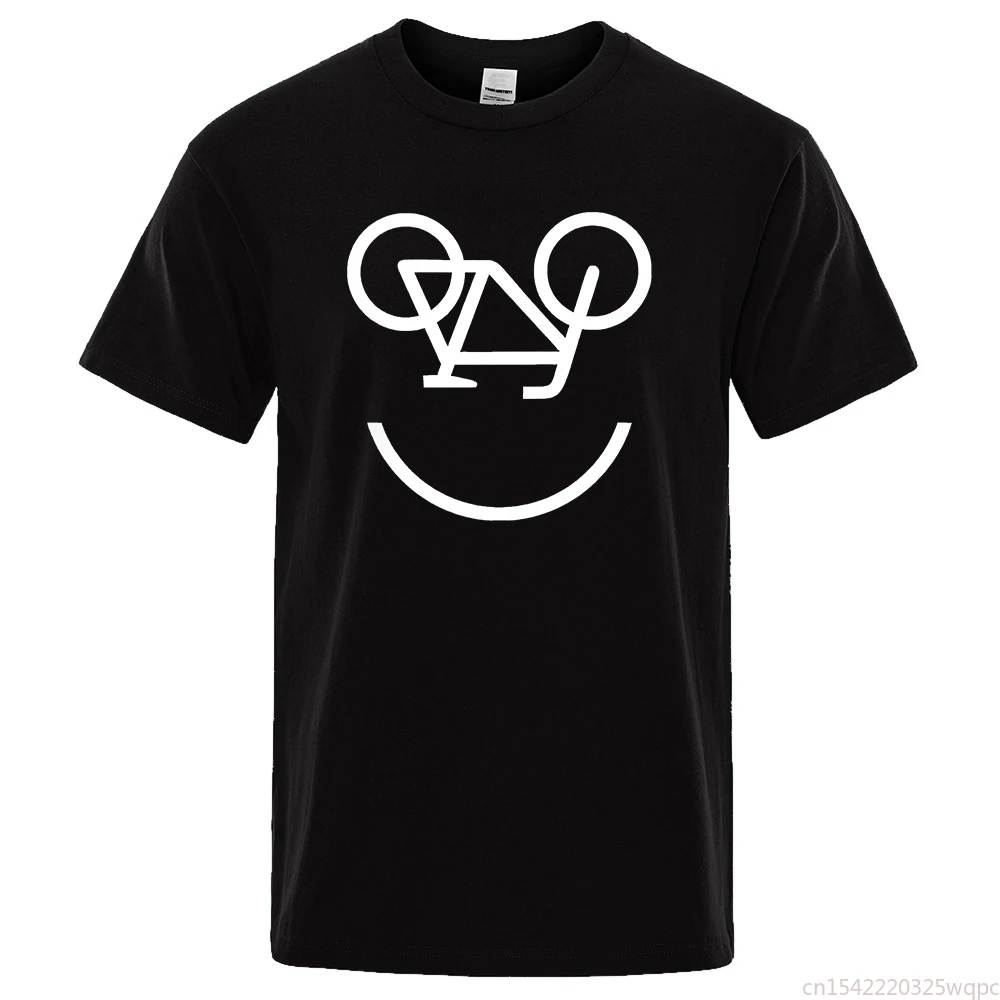 

Men's Large Size Tshirts Bicycle Smiley Letter Cartoons Printing Men Tees Shirts Fashion Comfortable Top Regular Sleeve T Shirt