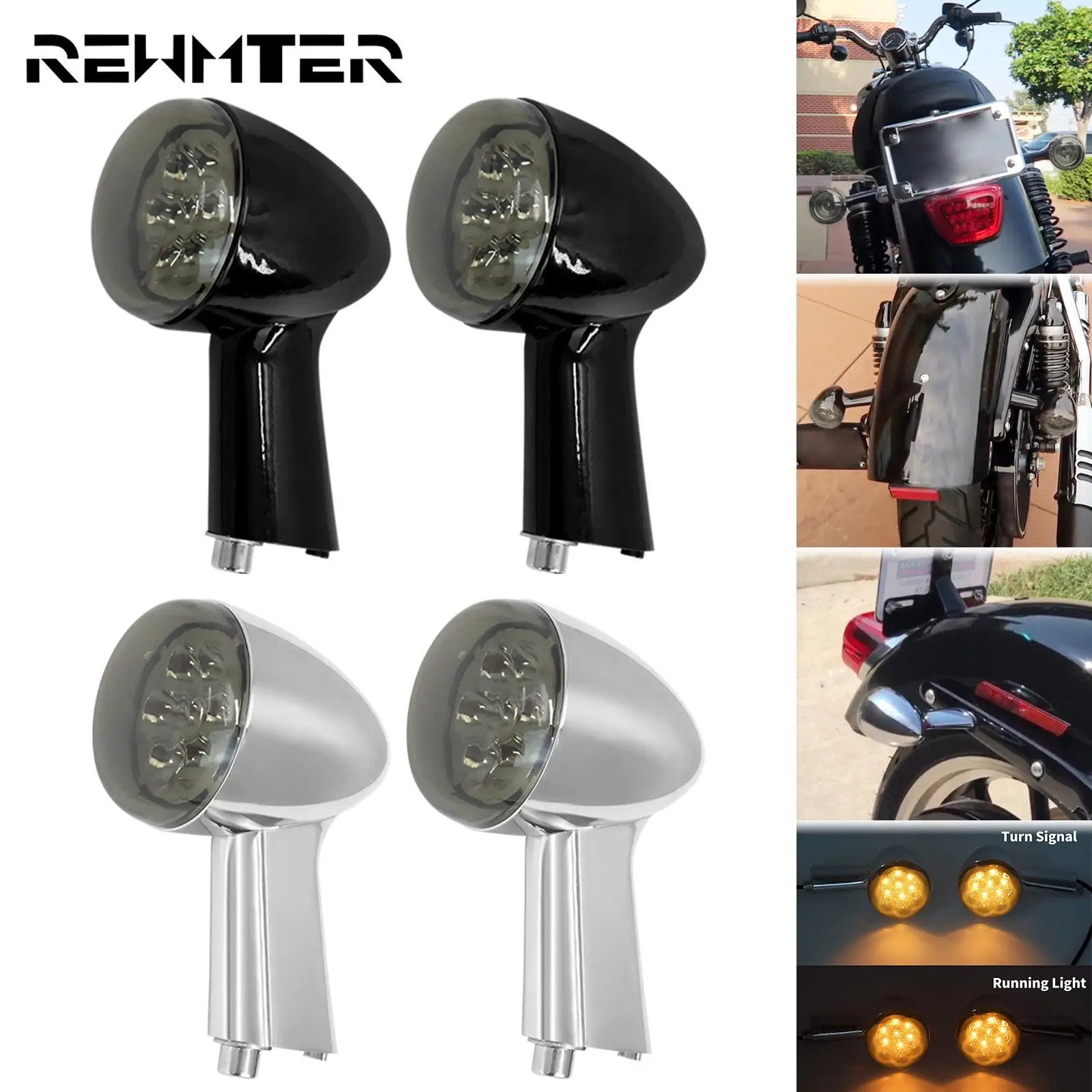 Motosiklet LED arka Amber dönüş sinyali işıklar göstergesi braketi W/ 6 adet Lens kapağı için Harley Sportster XL 883 1200 demir 1992-21