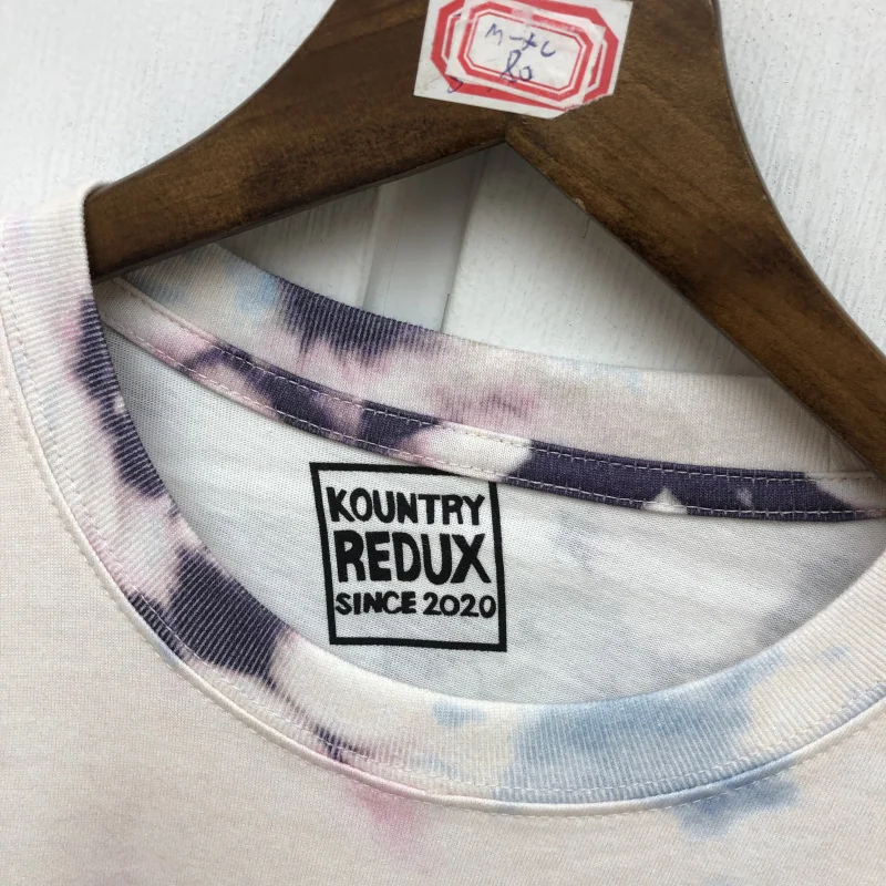 

Long Sleeve Tie dye BONE BIG T shirt Men Women Loose Embroidered flag T-shirt KAPITAL Top Tees