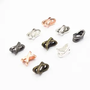 50 шт. Модные металлические Ползунки с плоской трубкой для браслетов, ожерелий, шнурков, бусин для часов, цепочек, бусины сделай сам, аксессуары, отверстие: прибл. 7x3 мм