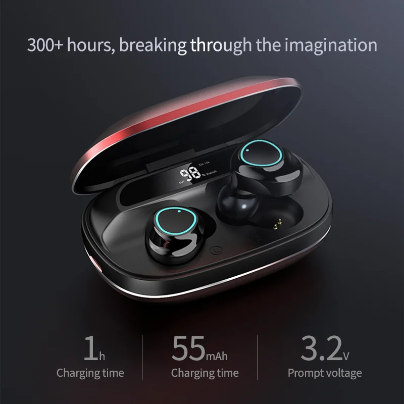 TWS наушники с поддержкой Bluetooth 2000 и зарядным футляром на мА · ч|Наушники гарнитуры|