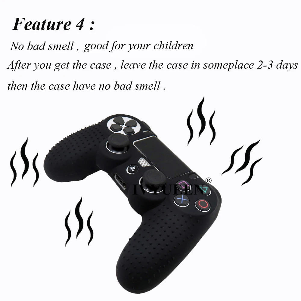 Фото IVYUEEN for PlayStation Dualshock 4 PS4 Pro Slim Controller Anti-slip Silicone Case Skin & 8 Analog Thumb Sticks Grip Cover Caps IVYUEEN for PlayStation Dualshock 4 PS4 Pro Slim Controller Anti-slip Silicone Case Skin & 8 Analog Thumb Sticks Grip Cover Caps