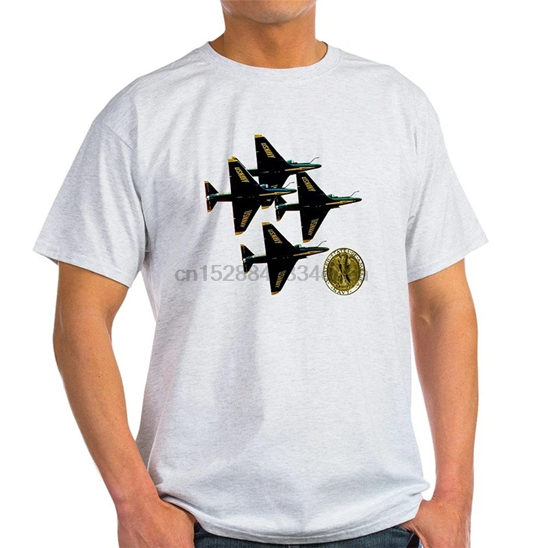 

Retro T Shirts Crew Neck Graphic Blue Angels Us Navy Light Short Sleeve T Shirts For Men